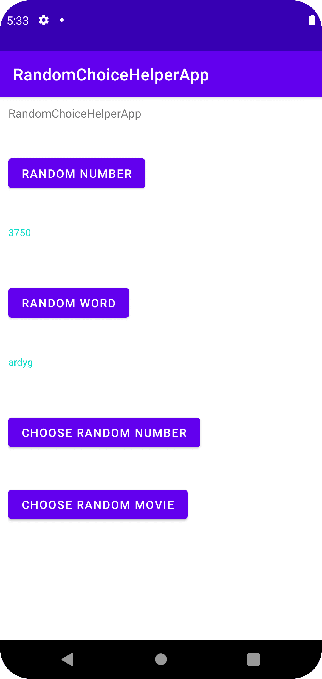 Zufallswahl-Helfer Screenshot 2